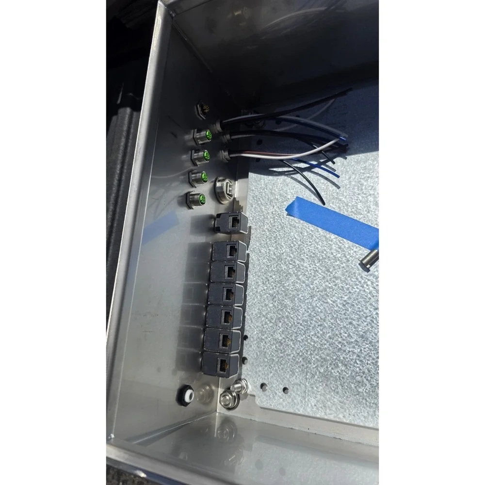 Electronics box. Stainless steel, size 16x14x8, used.